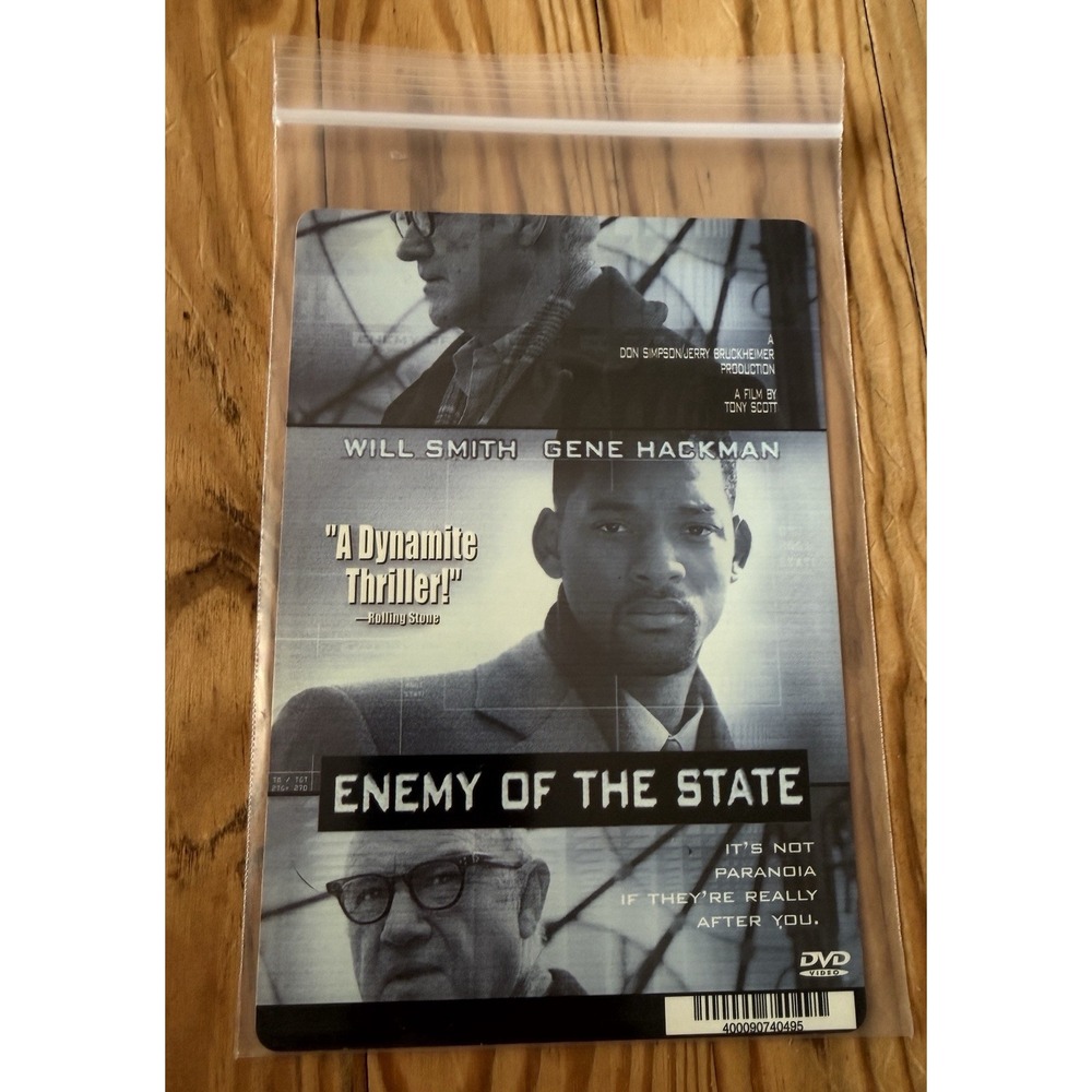 ENEMY OF THE STATE - WILL SMITH - BLOCKBUSTER VIDEO BACKER CARD 5"X8"